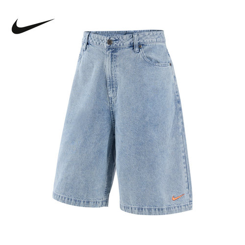 Nike耐克2026新款男子时尚百搭牛仔5分裤运动梭织短裤 IR8196-485