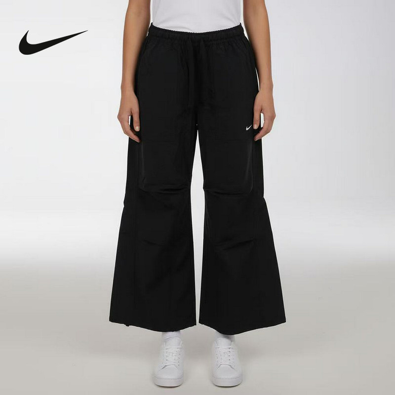 Nike耐克女裤2026夏新款运动裤宽松高腰阔腿裤梭织长裤IR1639-010 - 实物图