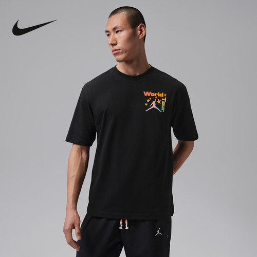 NIKE耐克男短袖2026夏Jordan图案印花宽松圆领运动T恤IF3156-010