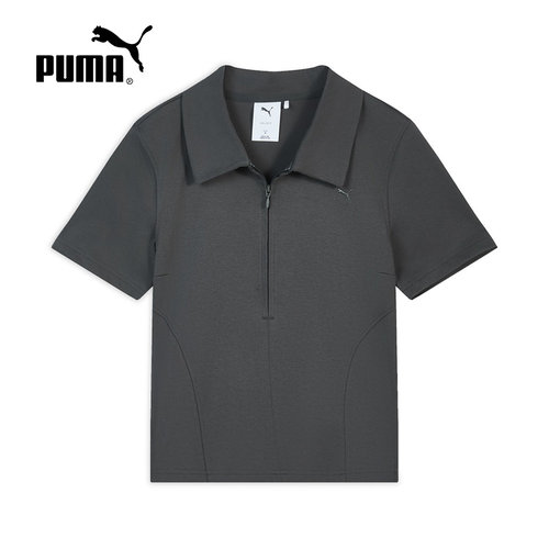 凉感半拉链修身短袖运动Polo衫女PUMA彪马夏季上衣636253-15