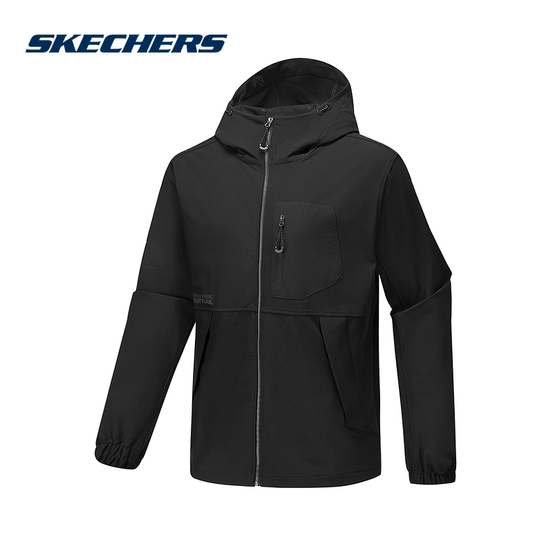 SKECHERS斯凯奇2025秋男连帽外套舒适梭织外套 P325M016/0018