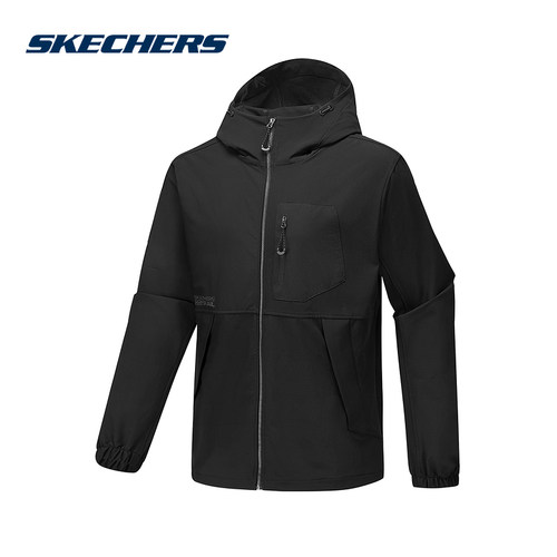 SKECHERS斯凯奇2025秋男连帽外套舒适梭织外套 P325M016/0018