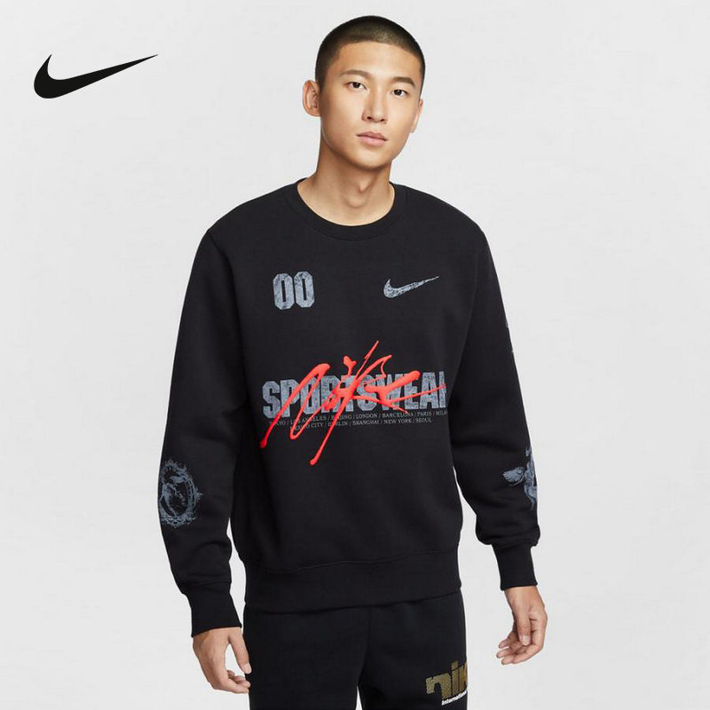 NIKE耐克男装冬季圆领长袖卫衣加绒保暖上衣套头衫 IF1766-010
