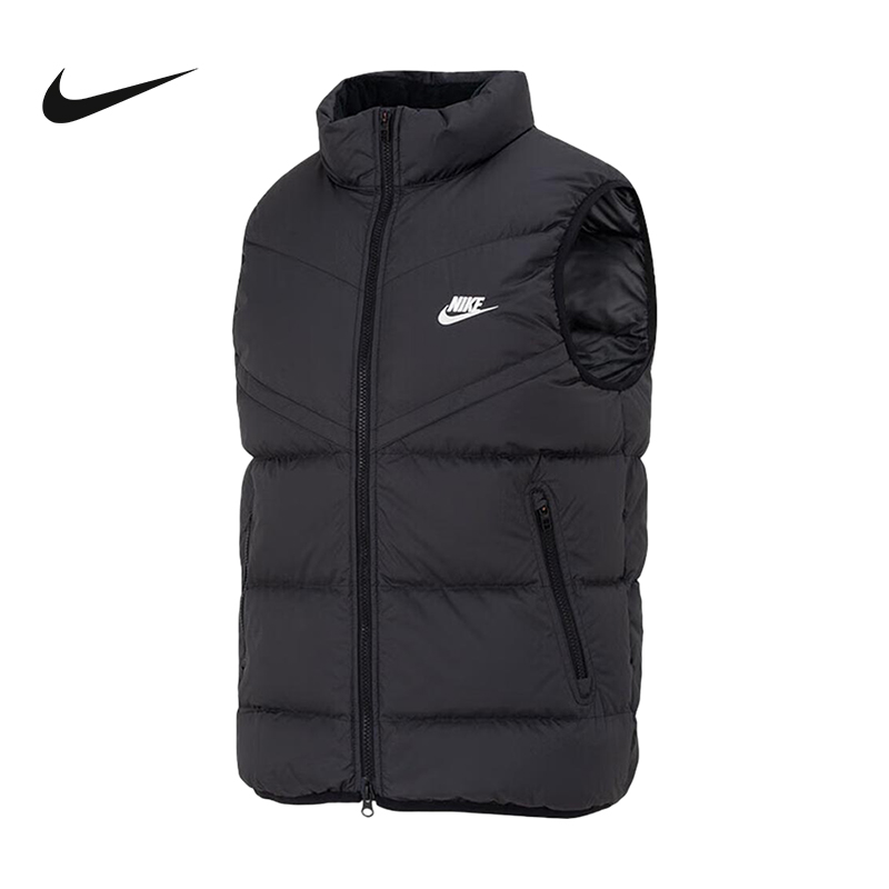 NIKE耐克羽绒马甲男24冬新款立领保暖防风运动背心外套FB8184-010
