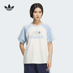 adidas阿迪达斯宋雨琦同款斑点狗联名25秋女三叶草短袖T恤 KG6698