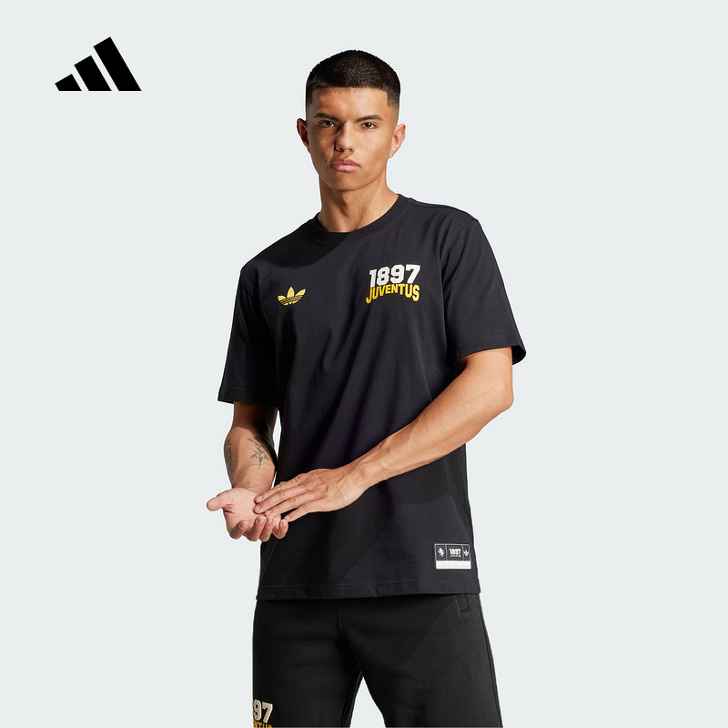 adidas阿迪达斯尤文图斯足球文化衫25夏男JUVENTUS短袖T恤 JL6114