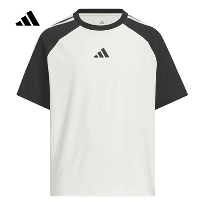 adidas阿迪达斯三条纹Climacool速干半袖夏男大童短袖上衣 KH0210