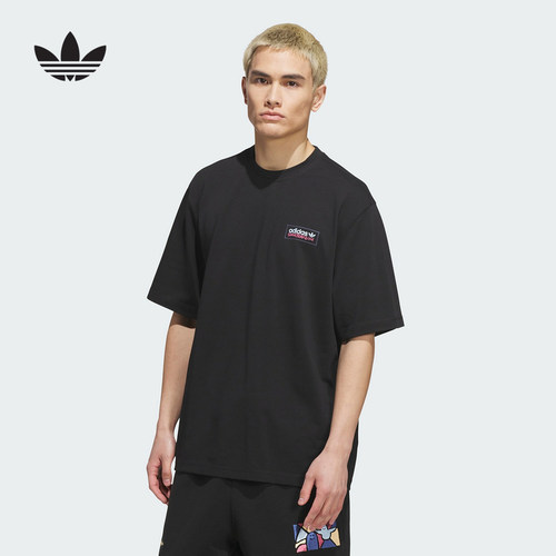 adidas阿迪达斯三叶草半袖滑板风Mark Gonzales联名短袖T恤KQ6271