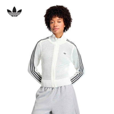 adidas阿迪达斯三叶草钩针编织夹克26春女FIREBIRD开衫外套KC6496