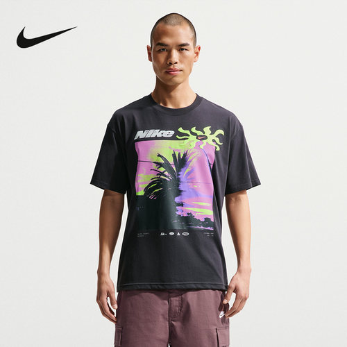 NIKE耐克男T恤2026夏新款夏日海岛风图案印花短袖上衣IH1372-045