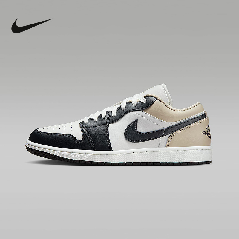 Nike耐克男鞋Air Jordan 1 AJ1白黑低帮复古板鞋篮球鞋553558-153