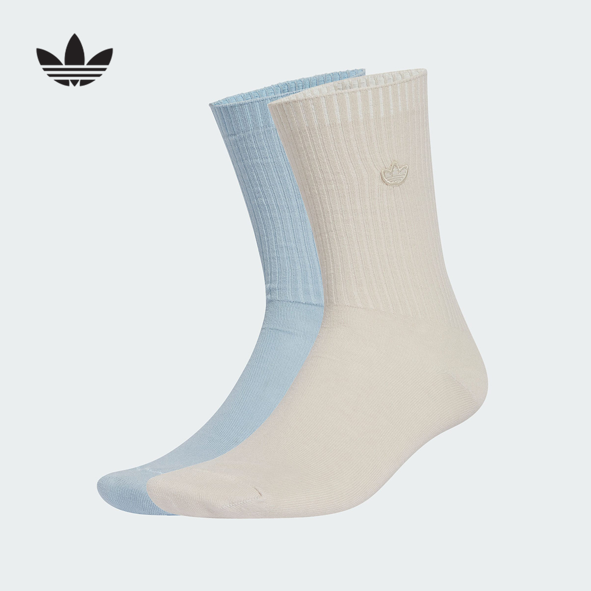 adidas阿迪达斯三叶草短筒袜2025夏男女小清新两双装袜子 JJ1837