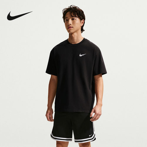 NIKE耐克男短袖夏季跑步运动上衣休闲圆领透气图案T恤II0692-010