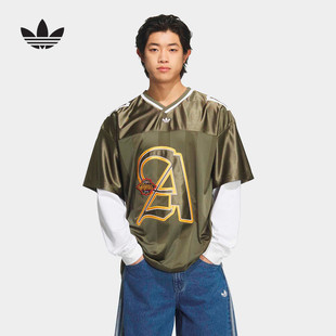 adidas阿迪达斯三叶草假两件棒球衣T恤2026夏男长袖上衣 KS5329