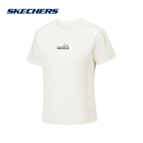 Skechers斯凯奇26夏新品女士运动短袖简约百搭休闲T恤衫 P226W118