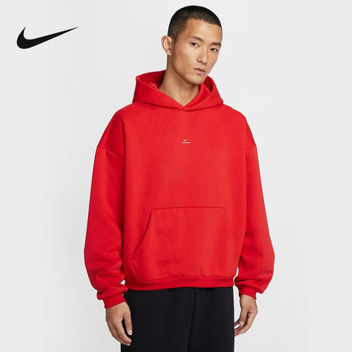 Nike耐克男加绒卫衣红色本命年篮球运动保暖连帽套头衫IM5919-657
