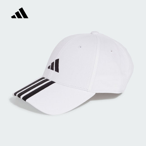 adidas阿迪达斯遮阳棒球帽2025春运动三条纹后束带男女帽子JE5652