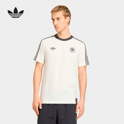 adidas阿迪达斯德国国家队足球透气半截袖2026春男短袖T恤 KG5098