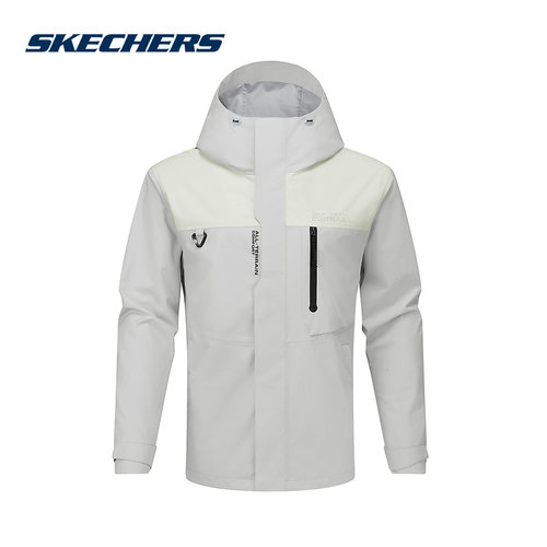 SKECHERS斯凯奇26春男户外运动防风连帽梭织外套 P126M046/01KW