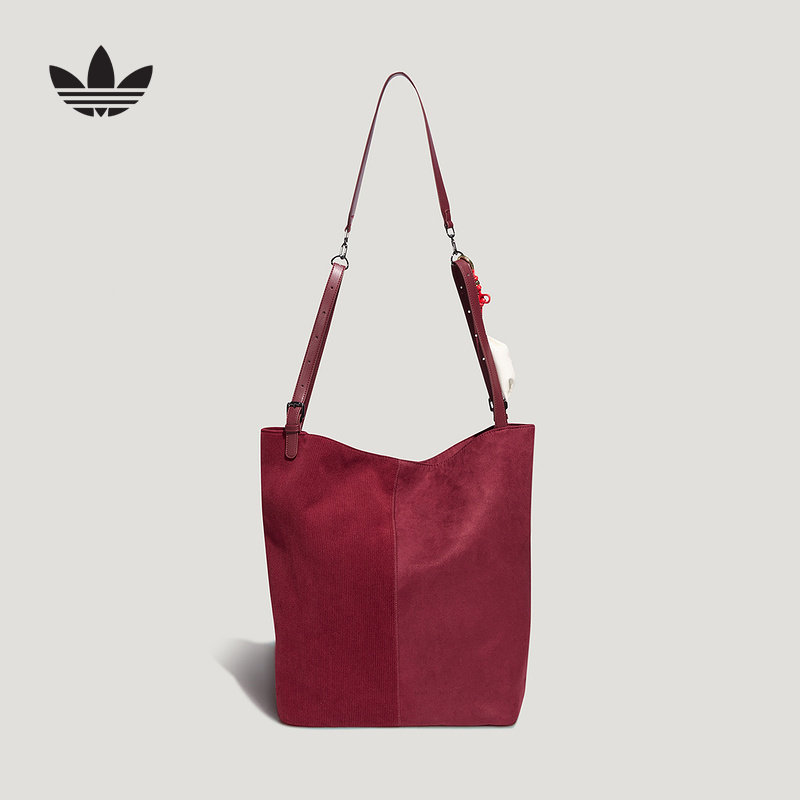 阿迪达斯三叶草新年款暗红手拎包2026春男女大号单肩托特包KH0282,运动包/户外包/配件,挎包/拎包/休闲包,淘宝优惠券,粉丝福利购,淘宝优惠卷
