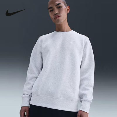 Nike耐克加绒卫衣男25秋冬新款宽松休闲刺绣圆领套头衫FN3887-051