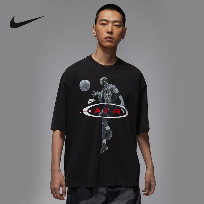 Nike耐克短袖男夏新款Jordan图案印花宽松透气运动T恤IF1805-010