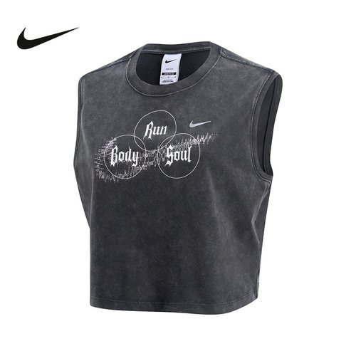 NIKE耐克女宽松无袖T恤跑步上衣夏DRI-FIT速干夜跑背心IR7593-045