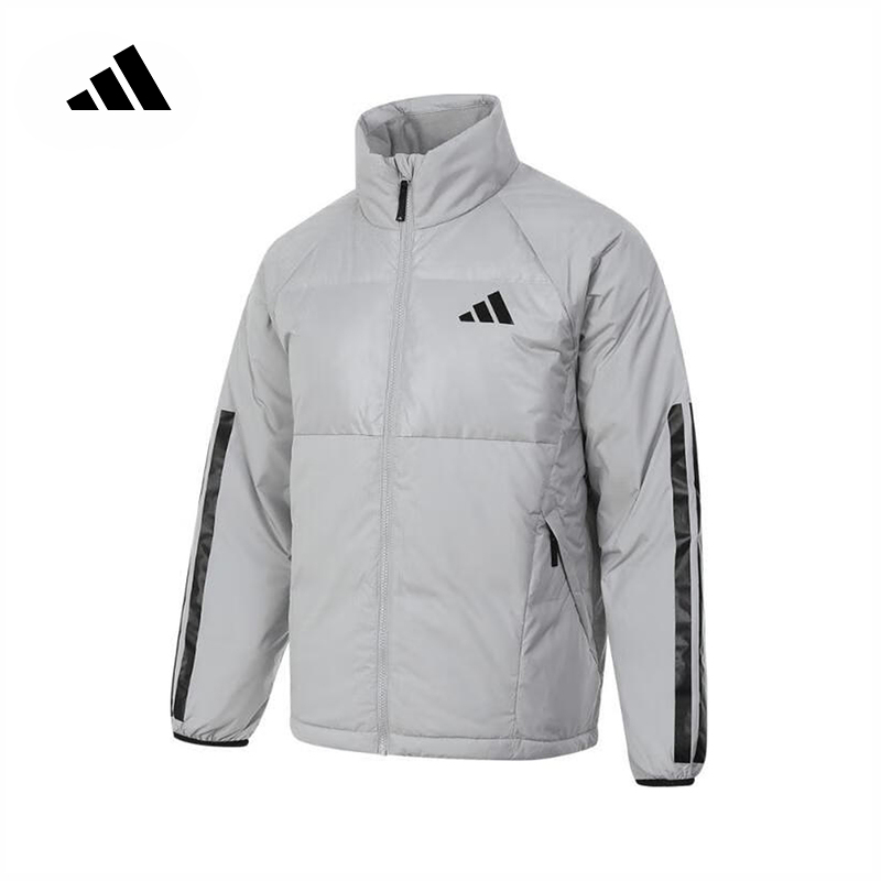 adidas阿迪达斯三条纹保暖冬装外套男立领羽绒服夹克JG5924