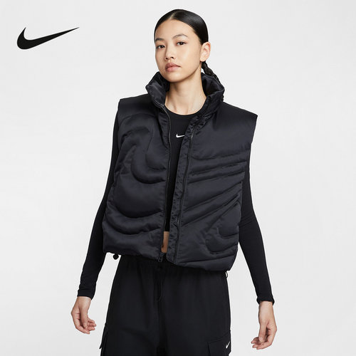 NIKE耐克女子羽绒服背心25冬新款保暖立领马甲运动外套IH8008-010