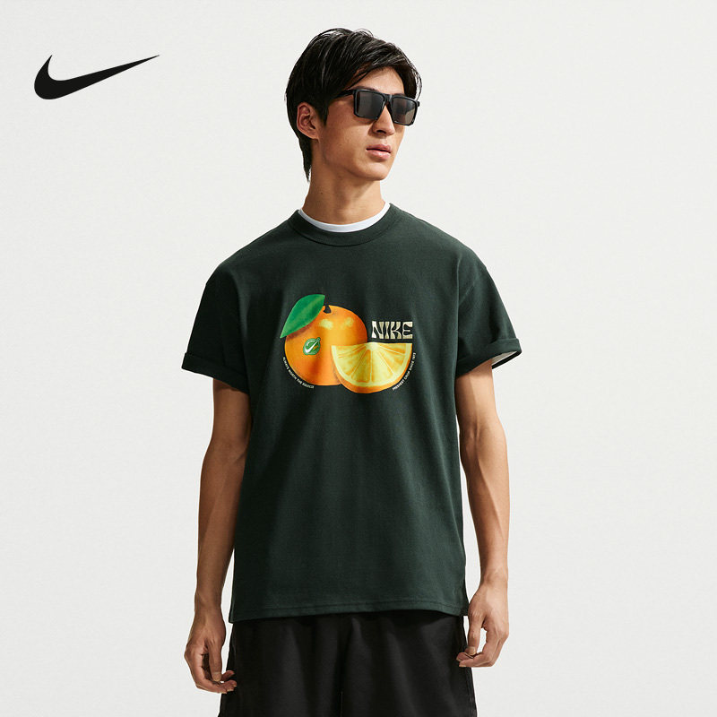 NIKE耐男运动T恤夏季水果图案印花圆领短袖针织衫上衣IH1352-317