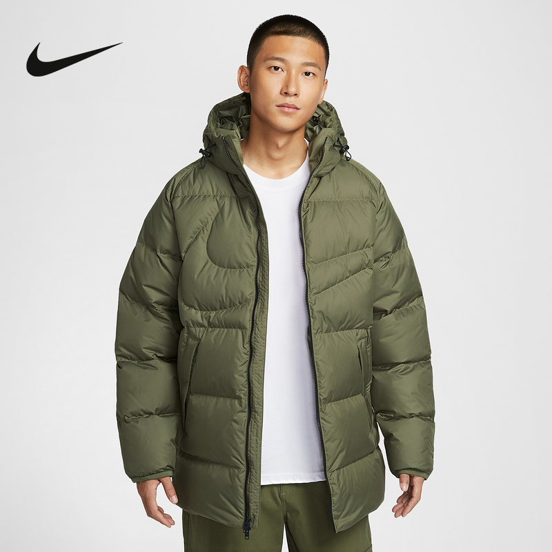 耐克羽绒服男中长款2025冬季背后大勾加厚保暖运动外套IH2378-222