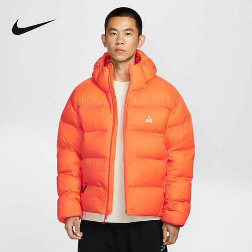耐克ACG棉服男冬新款户外运动加厚保暖橙色连帽P棉外套FV8911-819