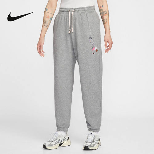 Nike耐克女裤26春新款棉质运动裤休闲收口卫裤灰色长裤IQ3941-063