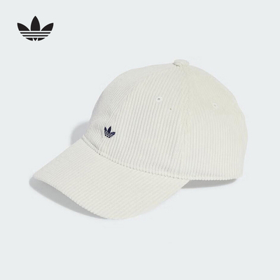 adidas阿迪达斯三叶草灯芯绒遮阳鸭舌帽2025冬男女棒球帽 JW8019