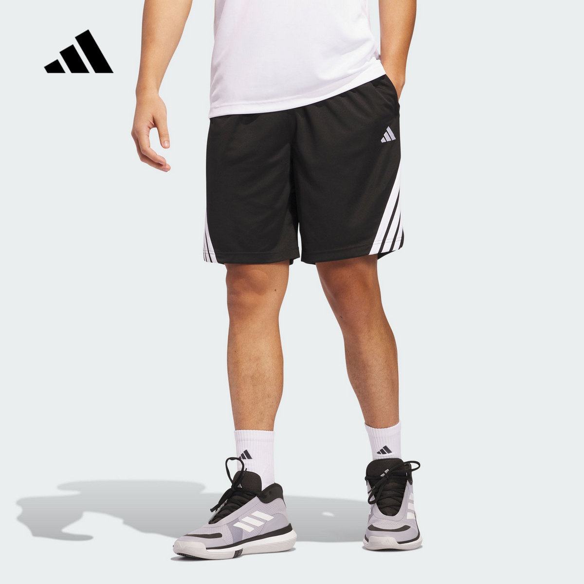 adidas阿迪达斯速干篮球运动短裤夏宽松透气中裤五分裤 JI7576