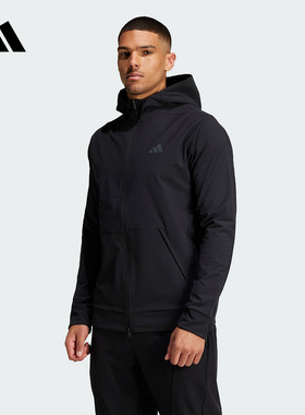 adidas阿迪达斯外套男冬季连帽防风加绒保暖运动夹克IN5607