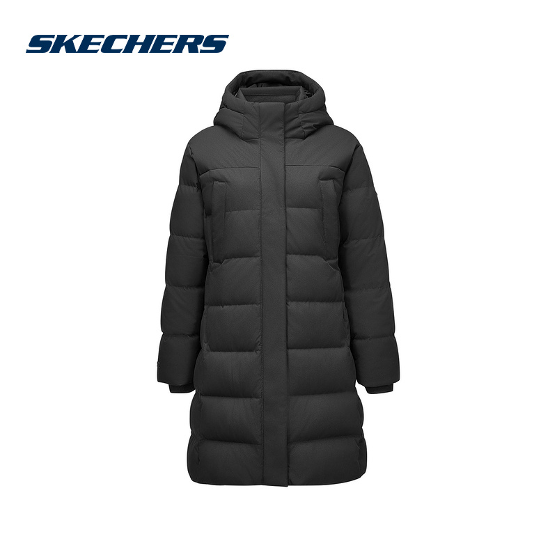 SKECHERS斯凯奇冬女新款休闲梭织长款羽绒服 L424W007-0018