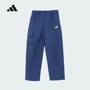 adidas阿迪达斯男大童工装 2026春新款 梭织长裤 KS5510 休闲直筒裤