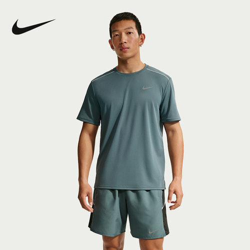 Nike耐克男子短袖反光运动速干训练圆领透气跑步T恤 IF2083-382