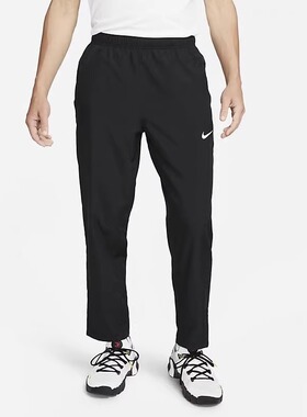Nike耐克夏季新款男子休闲黑色宽松直筒运动长裤透气FB7491-010
