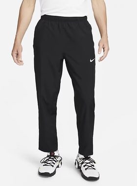 Nike耐克夏季新款男子休闲黑色宽松直筒运动长裤透气FB7491-010