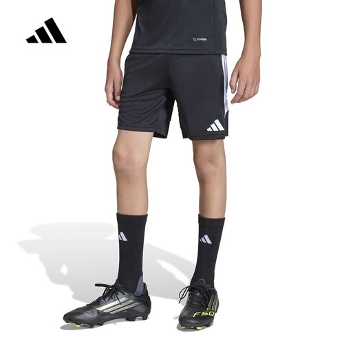 adidas阿迪达斯三条纹五分裤2026夏男大童透气足球短裤 JY7147