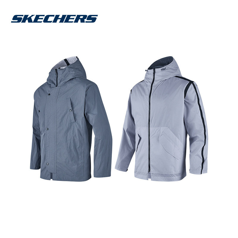 SKECHERS斯凯奇秋季男女同款连帽外套休闲上衣 P324U010-02GB