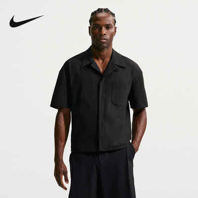 NIKE耐克24.7系列无界弹韧男短袖衬衫宽松透气排扣上衣IF2735-010