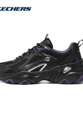Skechers斯凯奇女鞋厚底增高老爹鞋百搭休闲运动鞋150523/BKPR