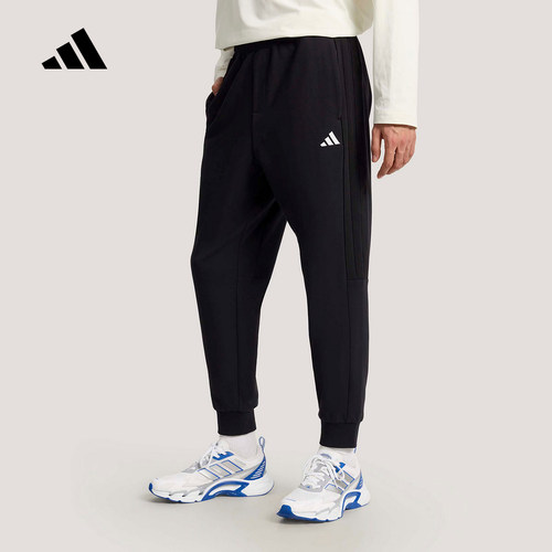 adidas阿迪达斯修身锥形运动裤2026夏男足球健身针织长裤 KS0281