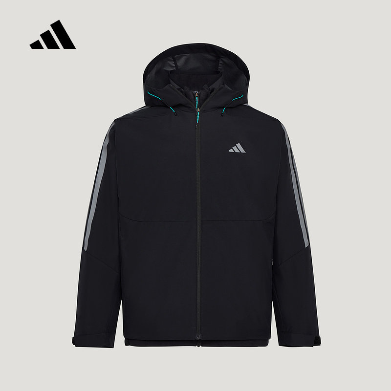 Adidas阿迪达斯男子外套2026春新款三合一加绒休闲连帽夹克KW4765 - 实物图