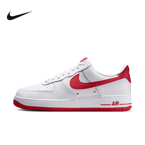 NIKE耐克男鞋AIR FORCE 1板鞋白色红勾空军一号运动鞋IR0952-101