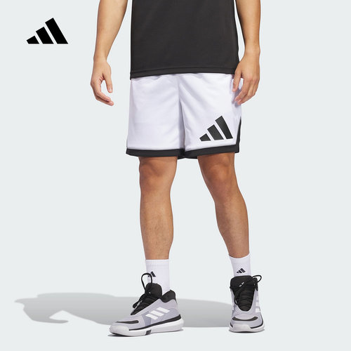 adidas阿迪达斯篮球运动中裤五分裤2025夏男宽松针织短裤 JN4729
