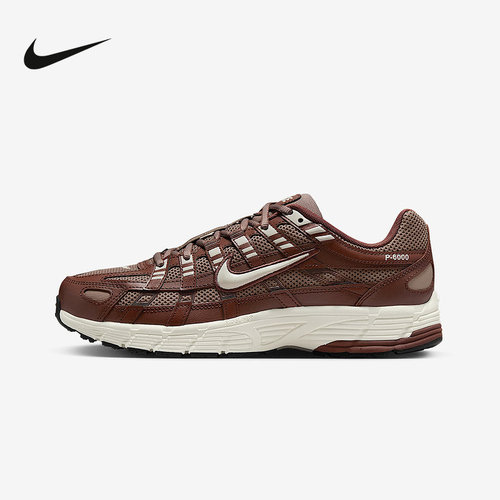 Nike耐克女鞋夏P-6000可可棕复古老爹鞋网面透气跑步鞋BV1021-200